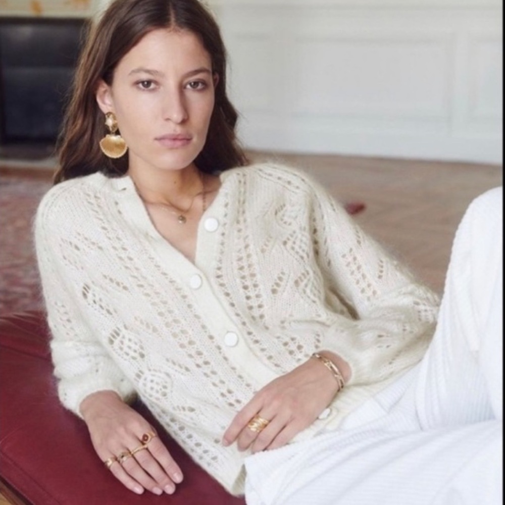 Sezane Mario cardigan in ecru